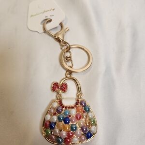 Multicolor Handbag Keychain by